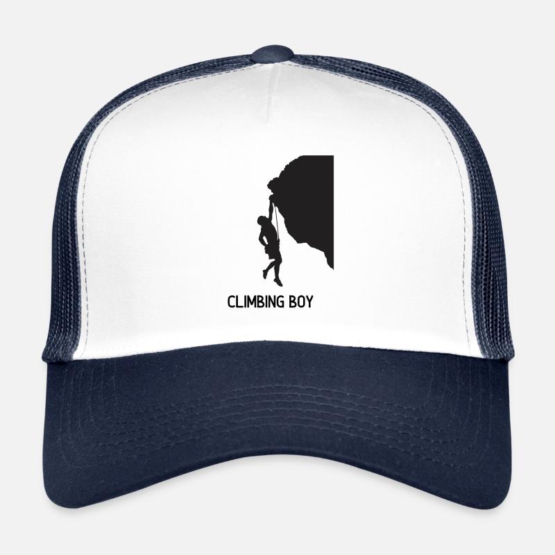 Climbing boy climber bouldering - Trucker Cap - white/navy