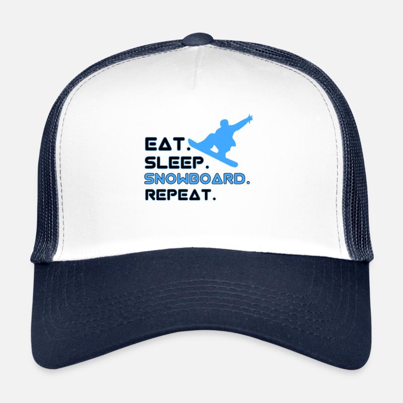 Eat Sleep Snowboard Wiederholung Trucker Cap