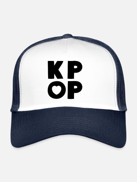 Amour de la musique K-Pop - Casquette trucker  - blanc/marine - Devant