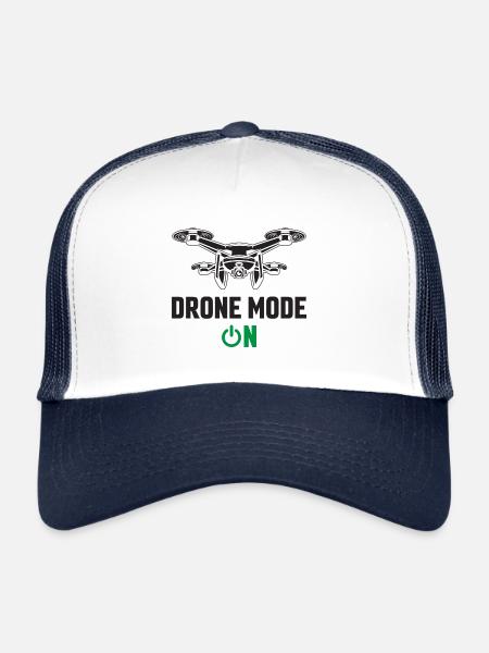 Mode drone activé - Casquette trucker  - blanc/marine - Devant