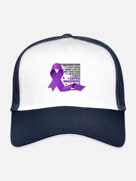 Mois de la sensibilisation au lupus - Casquette trucker  - blanc/marine - Devant