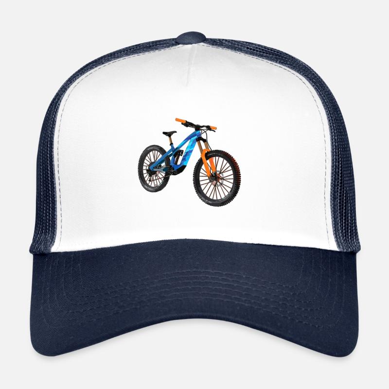 Design de VTT cool dans le style polygonal - Casquette trucker  - blanc/marine