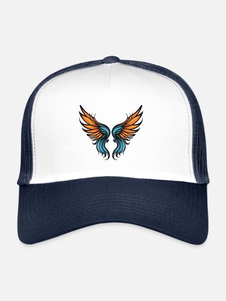 Icône d’aile - Casquette trucker  - blanc/marine - Devant