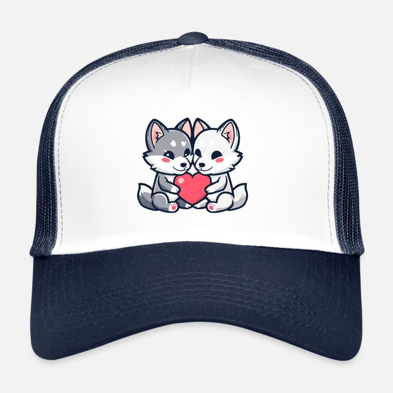 Wolf Couple Love Couple In Love Trucker Cap