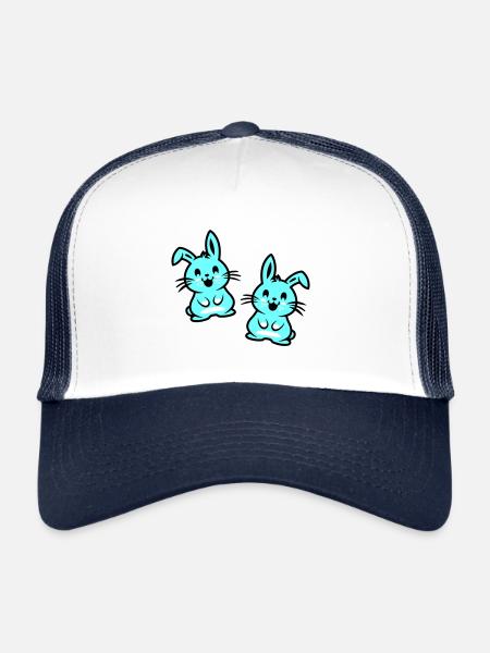 Lapin de Pâques Pâques - Casquette trucker  - blanc/marine - Devant
