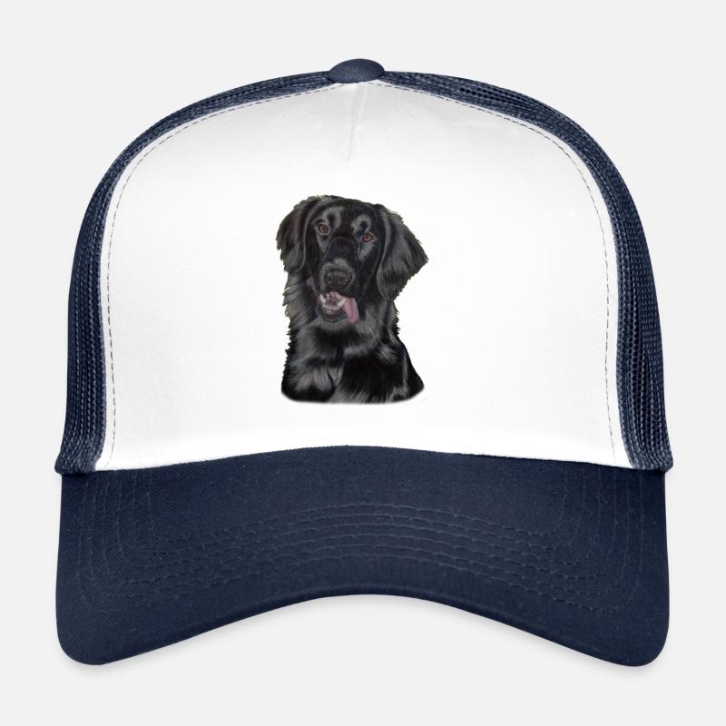 flatcoated retriever pastels - Trucker Cap - white/navy