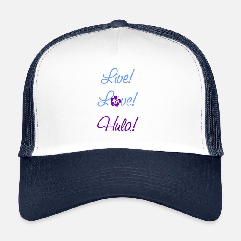 Vivez! L'amour! Hula! - Casquette trucker  - blanc/marine