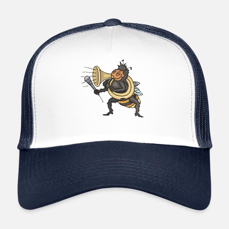 Biene - Trucker Cap - Weiß/Navy