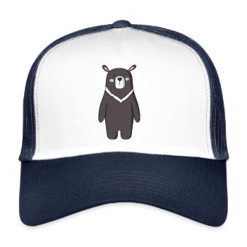 Gluecklicher Baer - Trucker Cap - Weiß/Navy - Vorne
