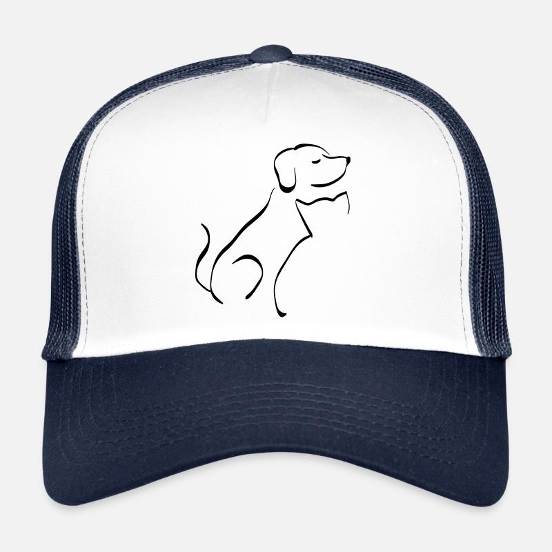 Hund Katze - Trucker Cap - Weiß/Navy