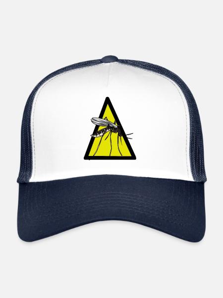 Moustiques moustiques insectes insectes moustiques - Casquette trucker  - blanc/marine - Devant