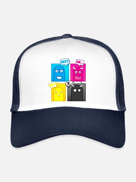 Little Monsters (Pop Art) 02 - Trucker Cap - white/navy - Front