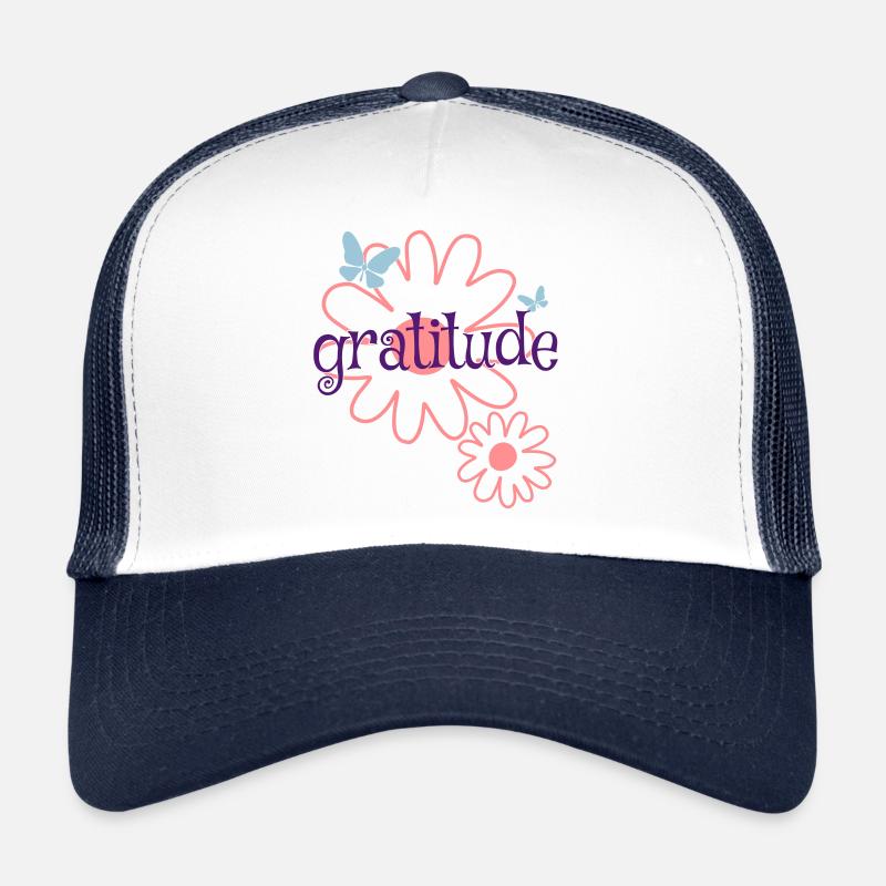 Motivatierende Sprüche Schöner Spruch Dankbarkeit - Trucker Cap - Weiß/Navy