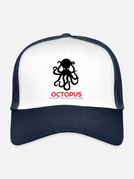 Octopus, t-shirts Octopus, Hoodies Octopus - Casquette trucker  - blanc/marine - Devant