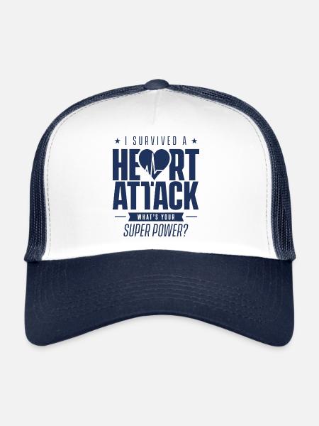 I survived a heart attack - Trucker Cap - white/navy - Front