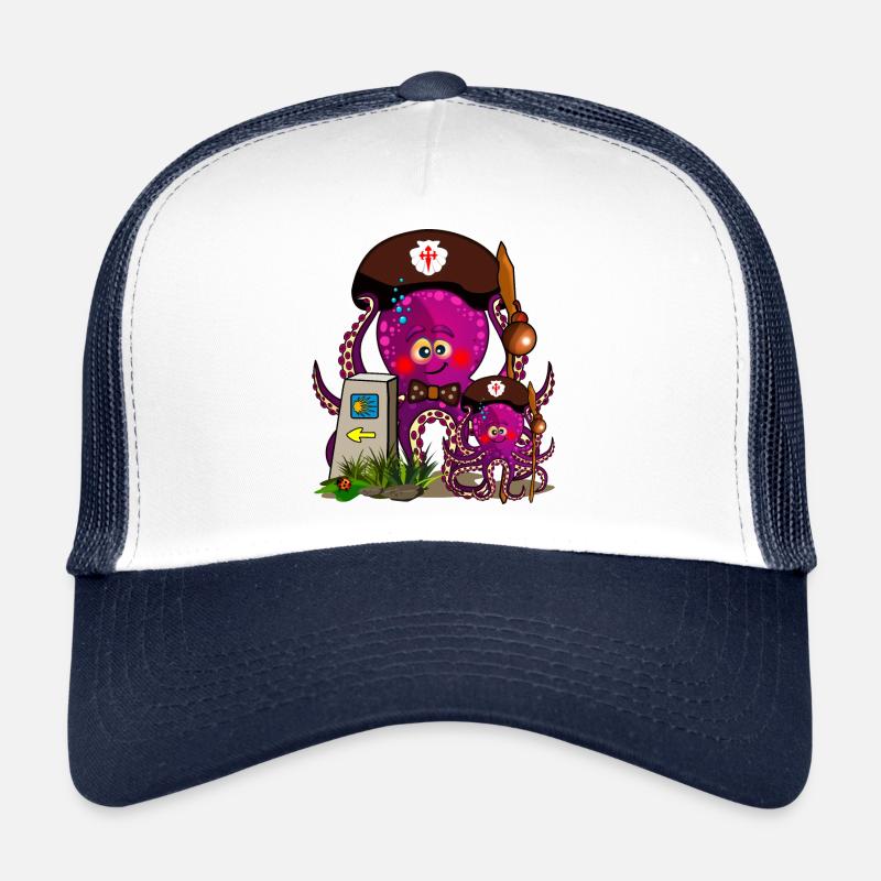 Oktopus Pulpito peregrino auf dem Jakobsweg Trucker Cap