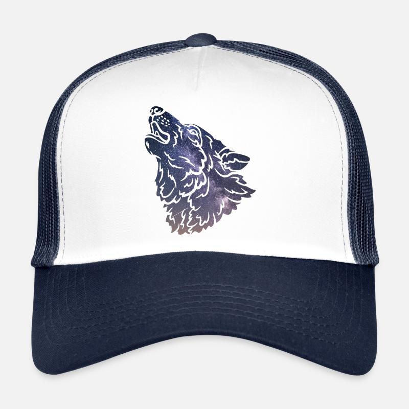 Wolf silhouette Galaxy Trucker Cap
