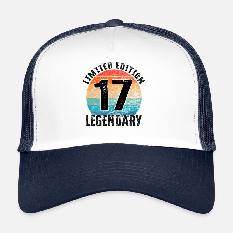 Happy Birthday - 17. Geburtstag - Trucker Cap - Weiß/Navy