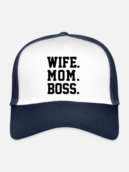 FEMME MAMAN PATRON - Casquette trucker  - blanc/marine - Devant