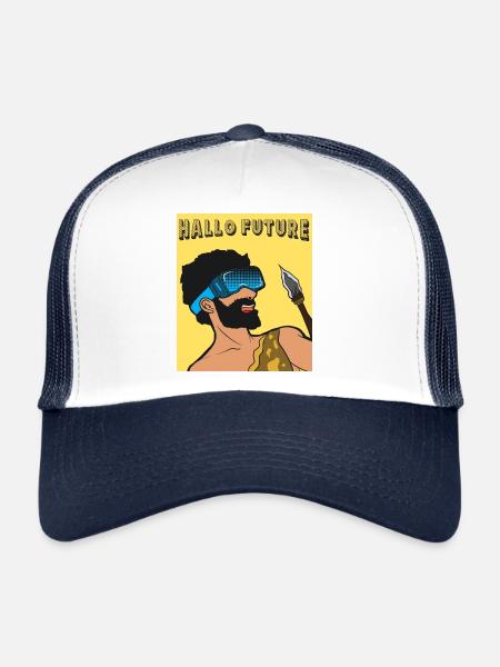 Bonjour Future Caveman Style VR - Casquette trucker  - blanc/marine - Devant