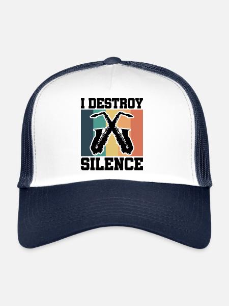 Saxophone jazz drôle - Casquette trucker - blanc/marine
