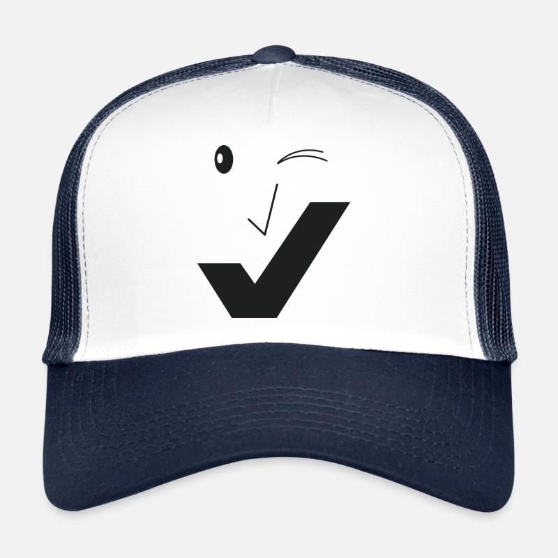Feines Lächeln - Feines Gesicht C02 - Trucker Cap - Weiß/Navy