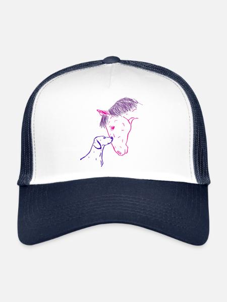 Cheval - Casquette trucker  - blanc/marine - Devant
