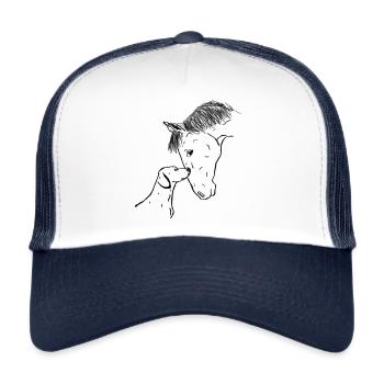 Pferd und Hund - Trucker Cap - Weiß/Navy - Vorne