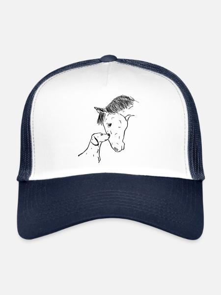 Pferd und Hund - Trucker Cap - Weiß/Navy