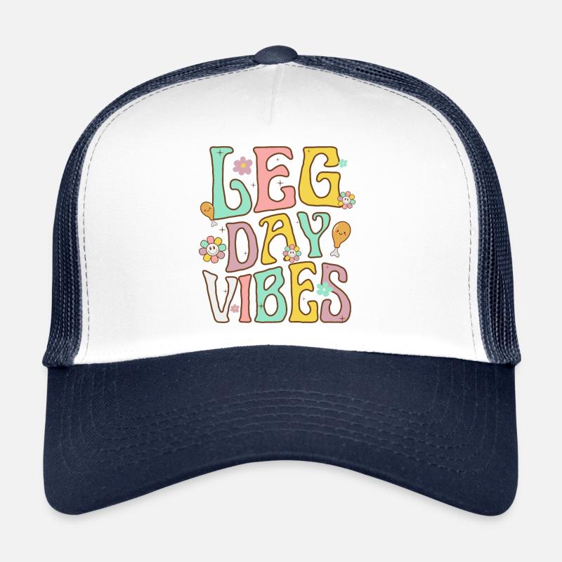 Lustige Retro-Leg-Day-Vibes Trucker Cap