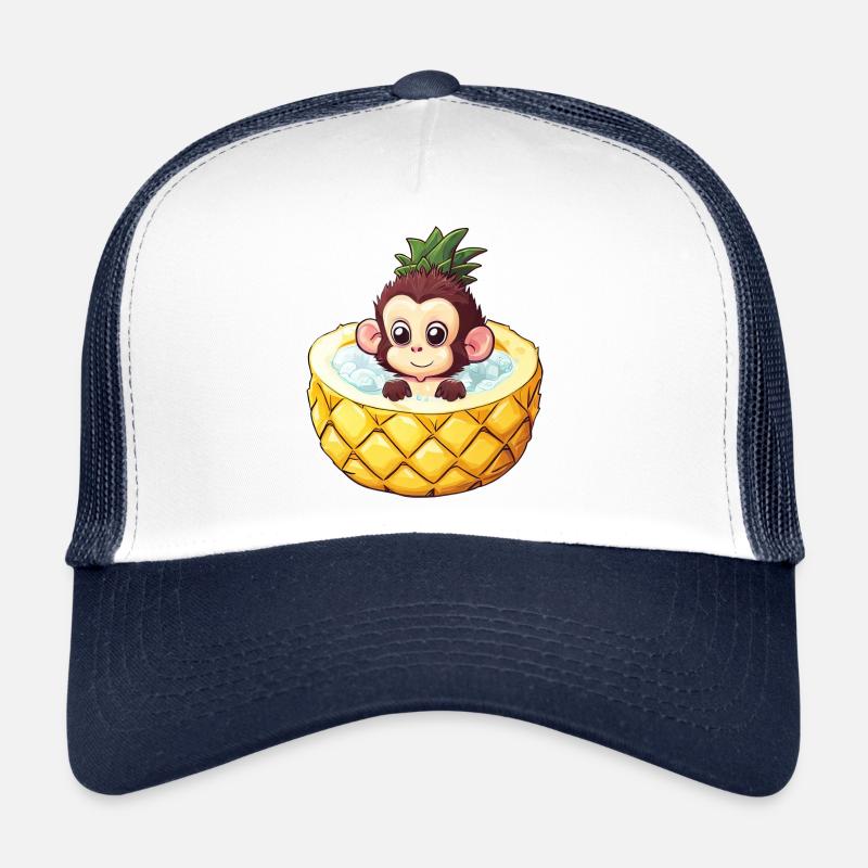 affe badet in Ananas - Lustiges Sommerdesign Trucker Cap