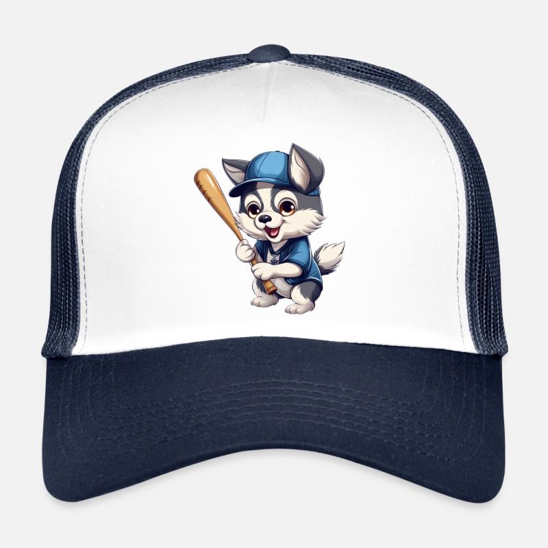 Husky spielt Baseball, Sportliches Hundedesign Trucker Cap