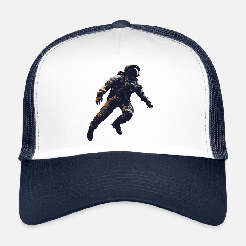 Floating Astronaut Silhouette Weightlessness Trucker Cap
