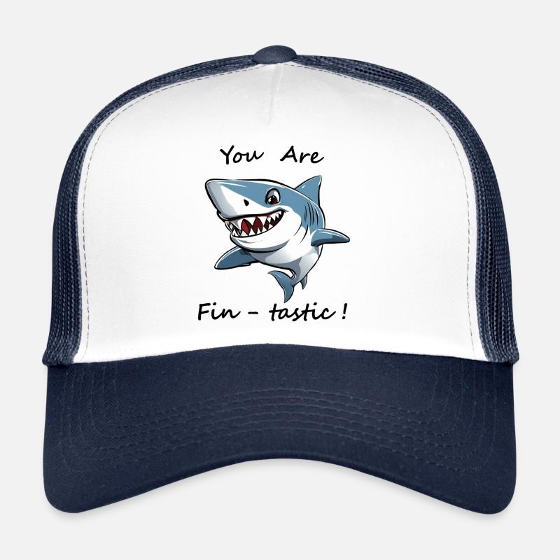 Fun Funny Original Funny Word Game Shark Trucker Cap