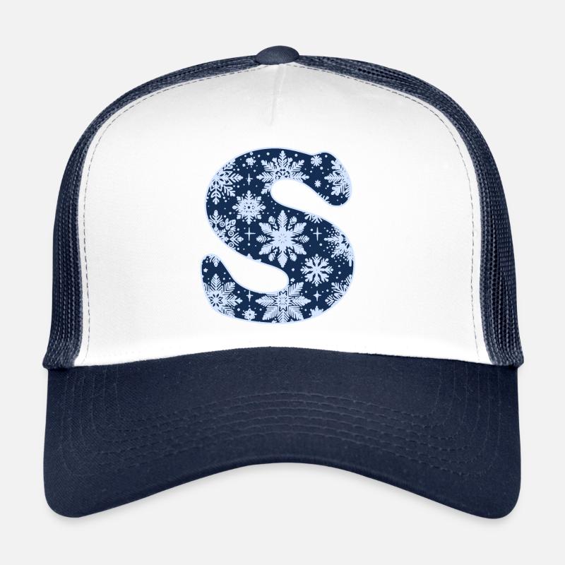 Buchstabe S Schneeflocken Trucker Cap