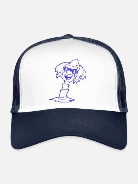 Palmier Père Noël Noël Lunettes de soleil Cool - Casquette trucker  - blanc/marine - Devant