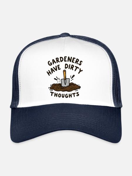 Les jardiniers ont de sales pensées - Casquette trucker  - blanc/marine - Devant