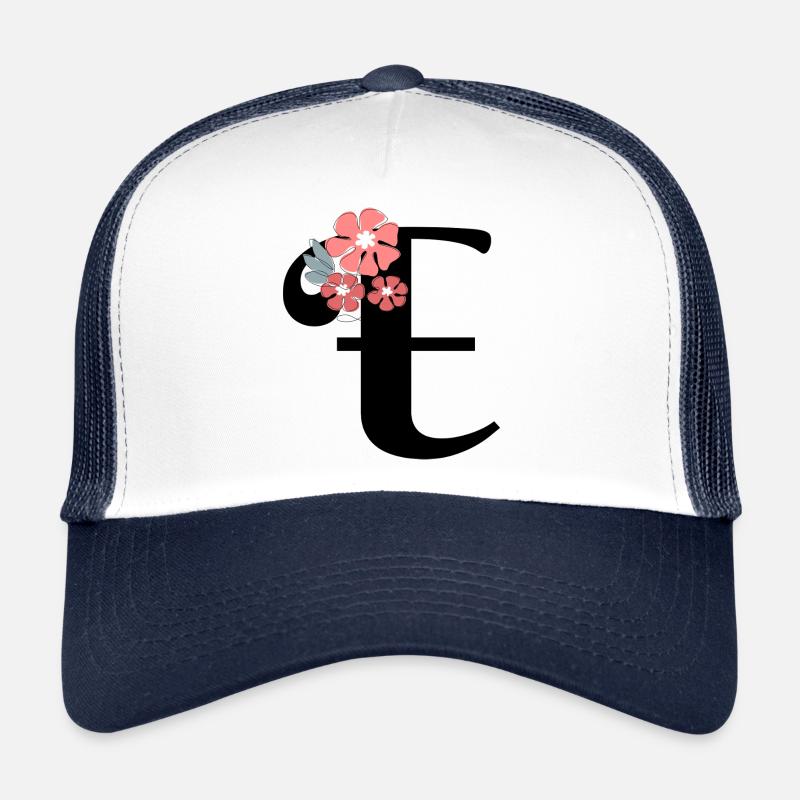 Letter e Minimalistische Blumen Trucker Cap