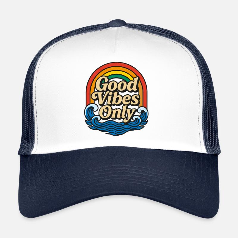 Summer Vibes and Waves - Trucker Cap - Weiß/Navy