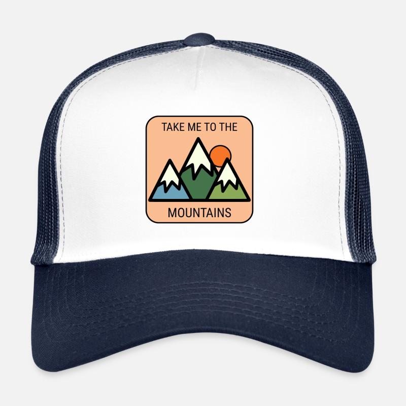 Take me to the Mountains - Trucker Cap - Weiß/Navy
