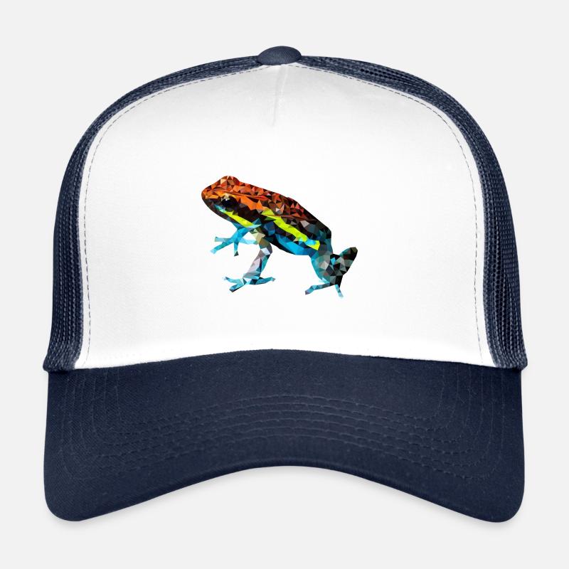 Cooler Pfeilgiftfroch Dendrobaten Mosaik Geschenk - Trucker Cap - Weiß/Navy