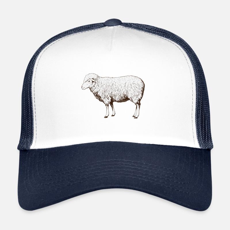 Schaf Schafe Schäfer Bauer Landwirt Herde Geschenk - Trucker Cap - Weiß/Navy