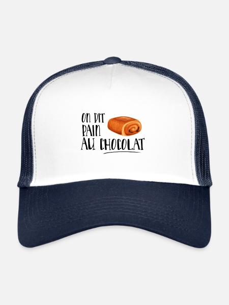 On dit chocolatine - drole humour france - Casquette trucker  - blanc/marine - Devant