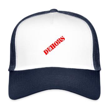 Macron dehors - Casquette trucker  - blanc/marine - Devant