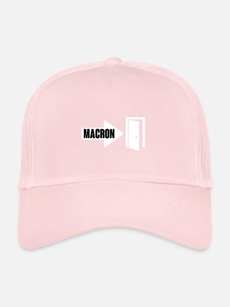Macron la porte - Casquette trucker  - rose pâle - Devant