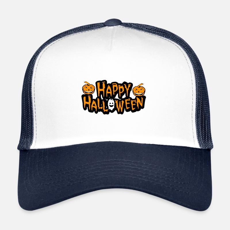 Halloween - Trucker Cap - Weiß/Navy