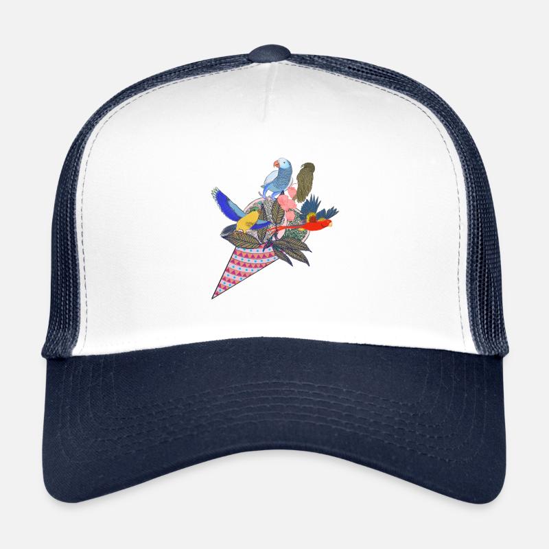Eis mit tropischen Papageien Trucker Cap