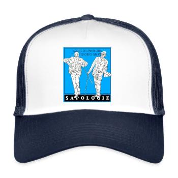 Sapeur / Sape / Sapologie / Sapologue / Costume - Casquette trucker  - blanc/marine - Devant