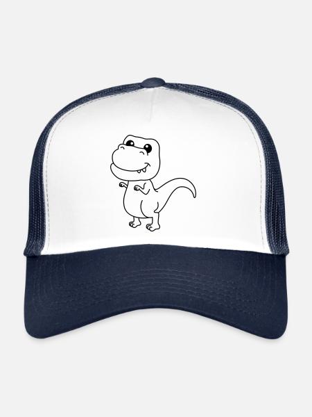 Dinosaur T-Rex Comic - Trucker Cap - white/navy - Front