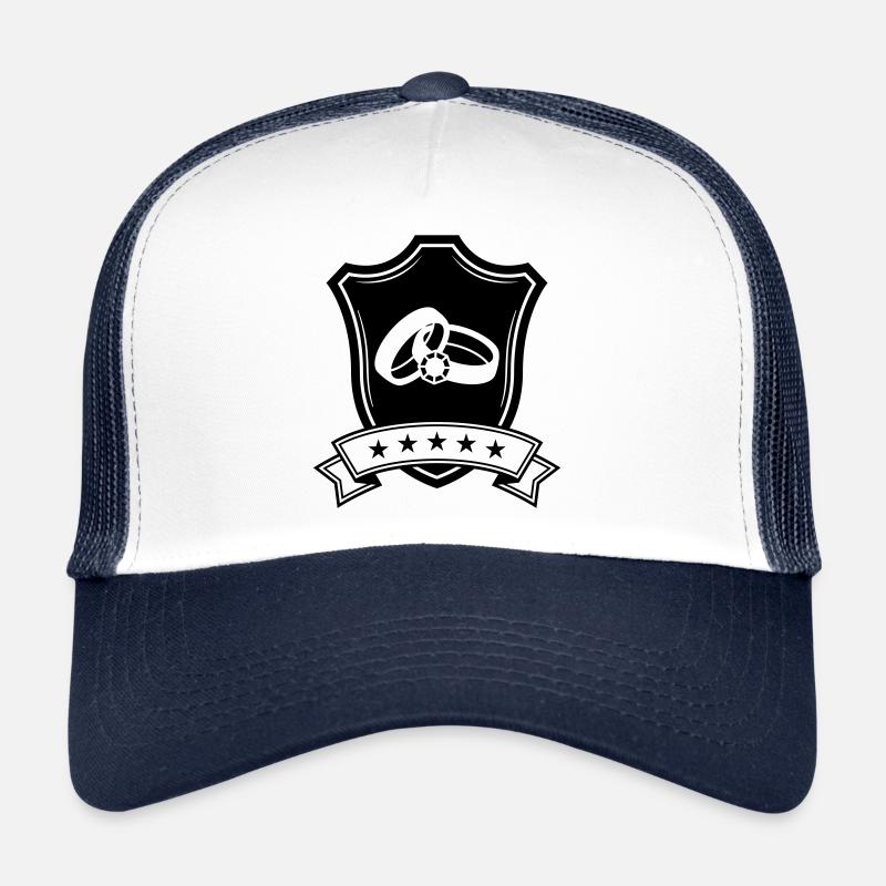 Anneaux de mariage Armoiries de mariage Casquette trucker 